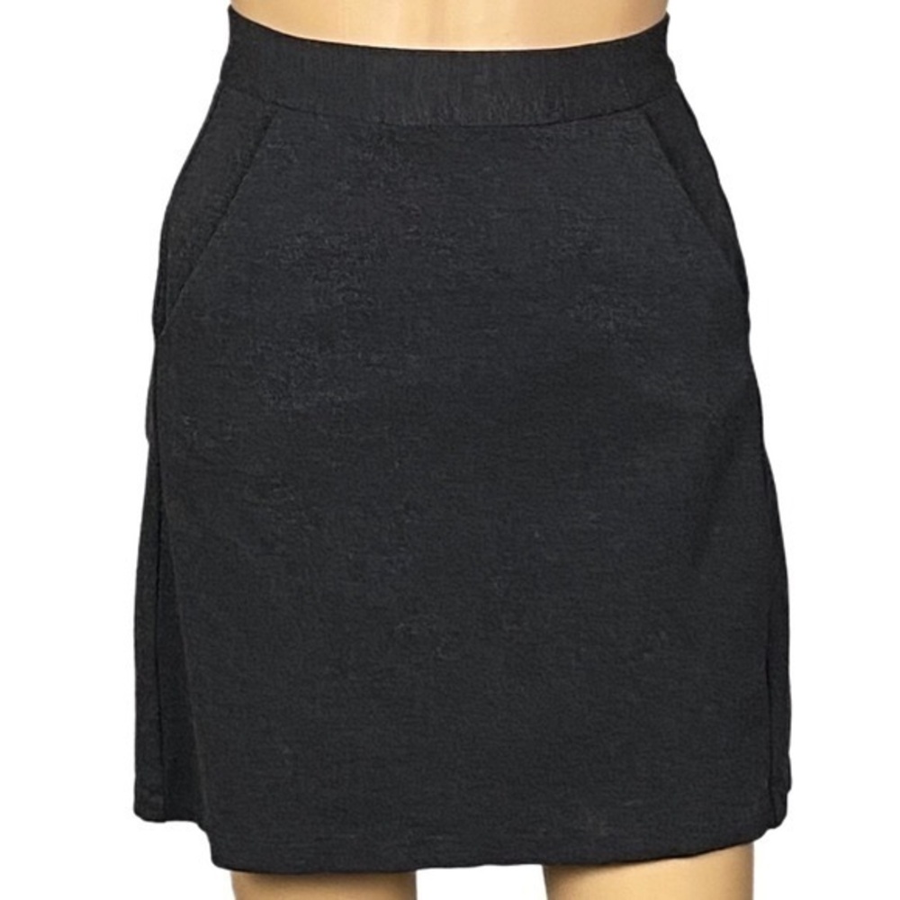 HUTCH/ANTHROPOLOGIE dark grey Ponte A-line mini skirt w/POCKETS. Size Small. EUC